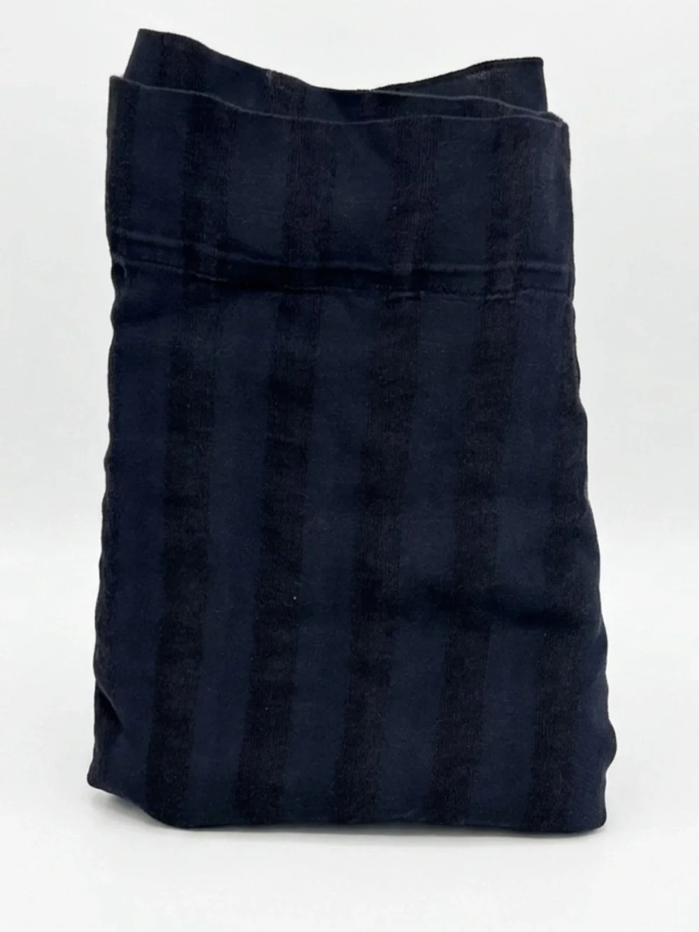 CB2 Linen Blend Track Black Striped Curtain Panel 48x108